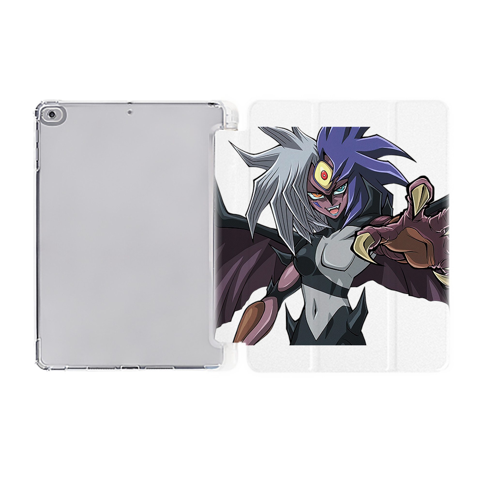 （画像用） 遊☆戯☆王 Yu-Gi-Oh! IPad ケース ペン収納付き 三つ折りスタンド PUレザー×シリコン 対応機種9.5/10.5/10.9インチ